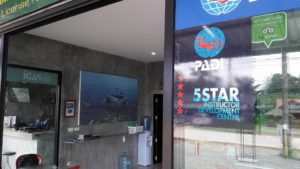 New PADI rating displayed onto Andaman Dive Adventures shop window